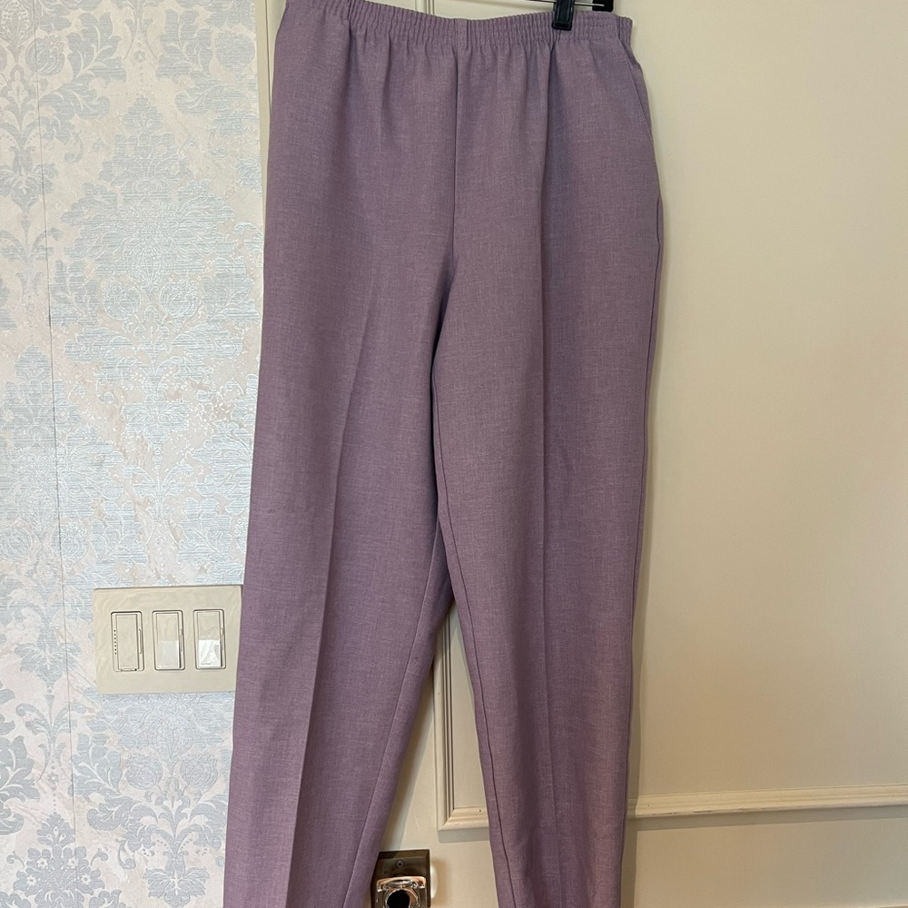 Stretchy purple trousers
